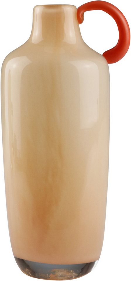 AM Design Dekovase Braune Glasvase mit orangem Griff, für einen stilvollen Kontrast von AM Design