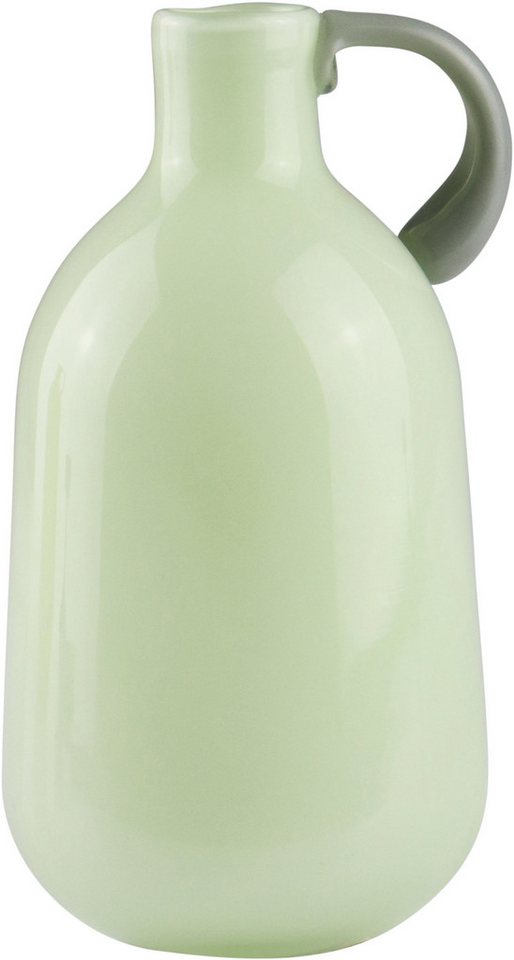AM Design Dekovase Grüne Glasvase mit grauem Griff, für einen modernen Look von AM Design