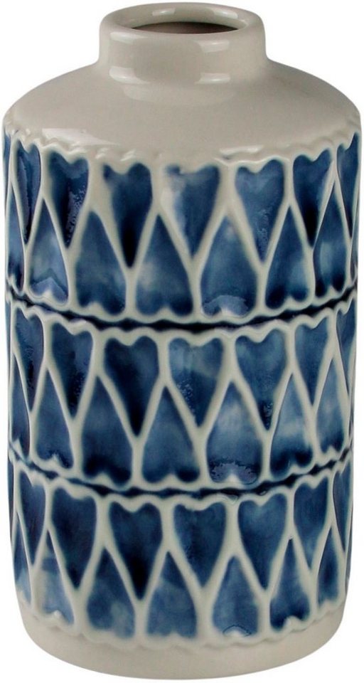 AM Design Dekovase Herz, blau-weiß, Tischvase aus Keramik (1 St), Keramikvase, Dekoobjekt, Blumenvase von AM Design
