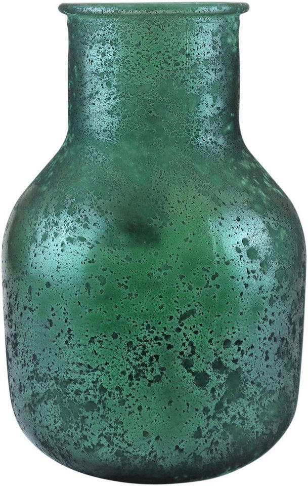 AM Design Dekovase aus recyceltem, mattem grünem Glas, sorgt für eine stilvolle Dekoration von AM Design
