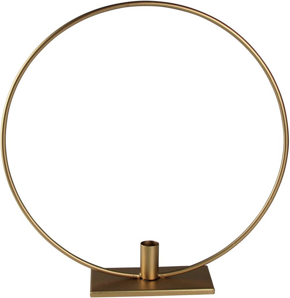 AM Design Kerzenhalter Kerzenständer Ring (1 St), Stabkerzenhalter aus Metall, Höhe ca. 39 cm von AM Design