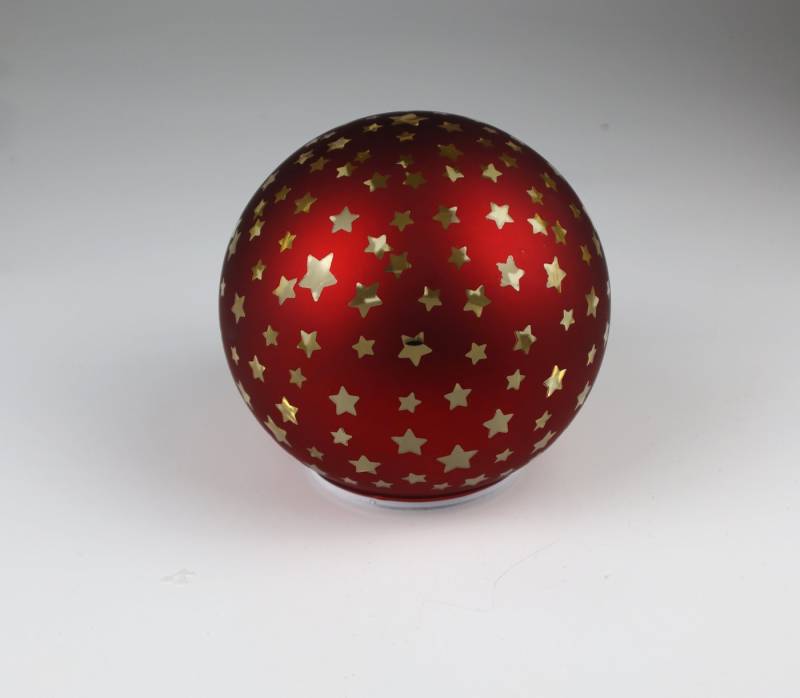 AM Design LED Dekoobjekt rote Glaskugel mit drehbaren Sternen, LED fest integriert, Ø: 18 cm AM Design LED Dekoobjekt rote Glaskugel mit drehbaren Sternen, LED fest integriert, Ø: 18 cm von AM Design