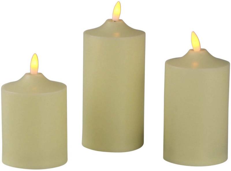 AM Design LED-Kerze (Set, 3-tlg), mit beweglicher LED-Flamme, creme von AM Design