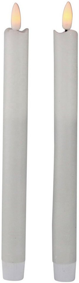 AM Design LED-Kerze Stabkerze, Höhe ca. 24,5 cm (Set, 2-tlg), LED Echtwachskerze, Weihnachtsdeko von AM Design