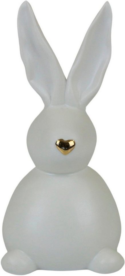 AM Design Osterhase Osterfigur, Hase, Höhe ca. 21 cm, Frühjahrsdeko (1 St), Dekofigur aus Porzellan, Ostern, Osterdekoration von AM Design