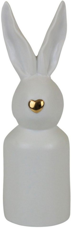 AM Design Osterhase Osterfigur, Hase mit goldfarbener Nase (1 St), Dekofigur aus Porzellan, Ostern, Höhe ca. 24,5 cm von AM Design