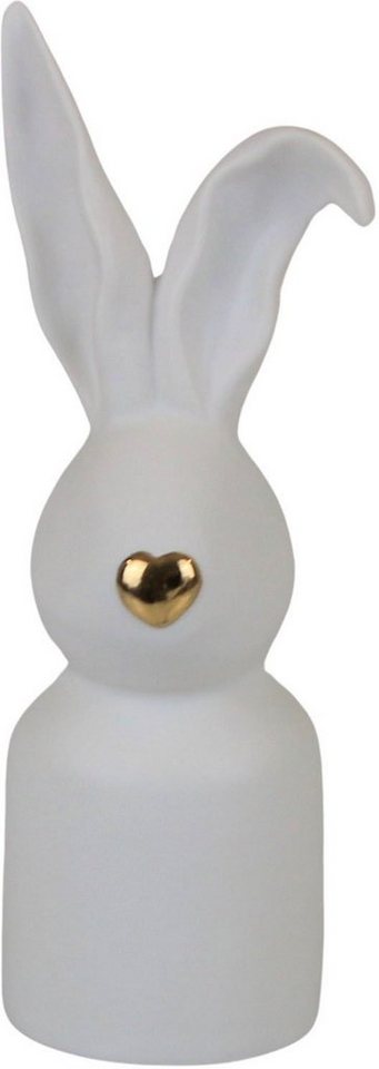 AM Design Osterhase Osterfigur, Hase mit goldfarbener Nase (Set, 2 St), Dekofigur aus Porzellan, Ostern, Höhe ca. 19 cm von AM Design