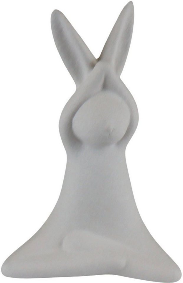 AM Design Osterhase Osterfigur, Yoga-Hase, Höhe ca. 15,5 cm, Frühjahrsdeko (Set, 2 St), Dekofigur aus Porzellan, Ostern, Osterdekoration von AM Design