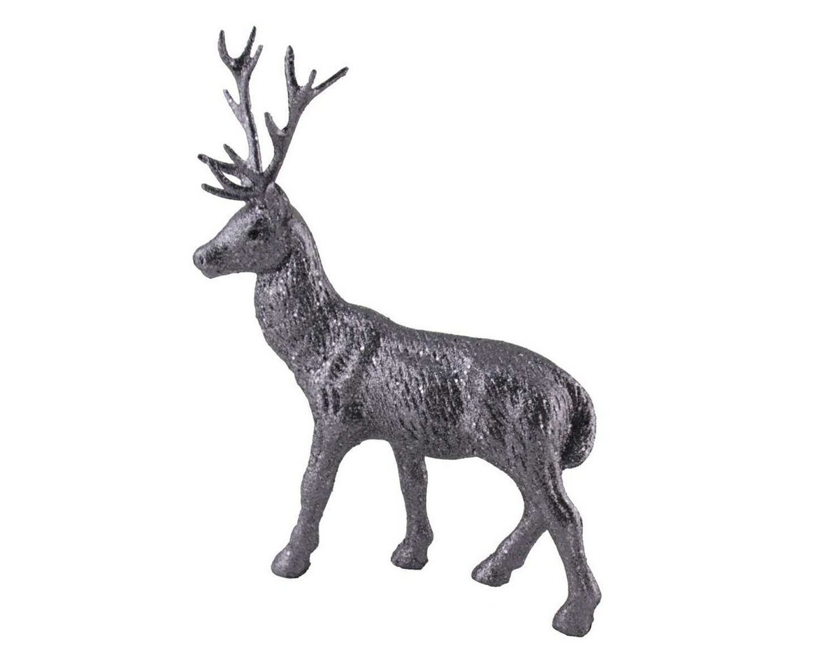 AM Design Tierfigur AM-Design Glitzer Hirsch anthrazit H ca. 27cm (Stück) von AM Design