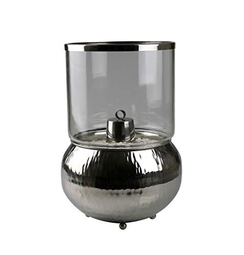 AM-Design Windlicht, Edelstahl+Glas, Silber, 24x24x41,5 cm von Pflanzen Kölle