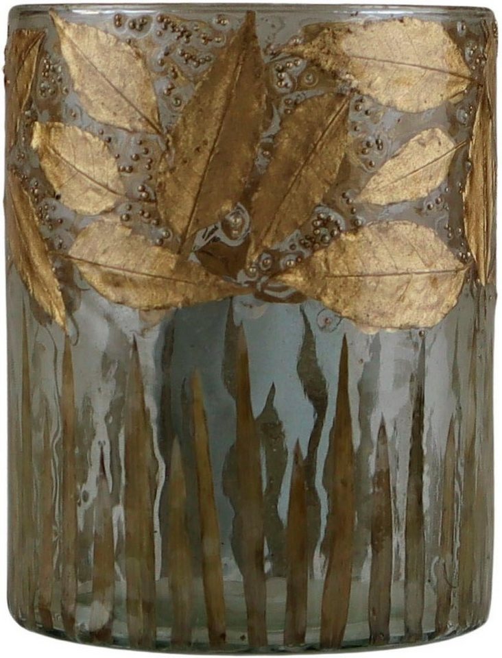 AM Design Windlicht Kerzenhalter Blätter, aus Glas (1 St), Stumpenkerzenhalter, Höhe ca. 13 cm von AM Design