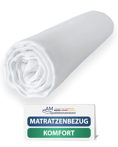 Hochwertiger Matratzenbezug 140x200cm mit Reißverschluss - 18 cm Kernhöhe - Doppeltuch mit Klimafaser versteppt - Allergiker geeignet - Bis 60 Grad waschbar - 140x200 Hochwertiger Matratzenbezug 140x200cm mit Reißverschluss - 18 cm Kernhöhe - Doppeltuch mit Klimafaser versteppt - Allergiker geeignet - Bis 60 Grad waschbar - 140x200 von AM Qualitätsmatratzen