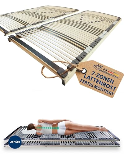 2x Ergonomischer 7-Zonen Lattenrost 90x210 cm starr im Doppelpack - Lattenrost-Set 90 x 210 cm NV - fertig montiert & direkt einsatzbereit - 44 Leisten - Bett-Rost 2er Set - 90/210 2x Ergonomischer 7-Zonen Lattenrost 90x210 cm starr im Doppelpack - Lattenrost-Set 90 x 210 cm NV - fertig montiert & direkt einsatzbereit - 44 Leisten - Bett-Rost 2er Set - 90/210 von AM Qualitätsmatratzen