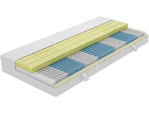 AM Qualitätsmatratzen 3D Deluxe 7-Zonen Taschenfederkernmatratze 120x200 H2 - Orthopädische Matratze 24 cm hoch - Tonnentaschenfederkernmatratze 120 x 200 1000 Federn - Made in Germany von AM Qualitätsmatratzen