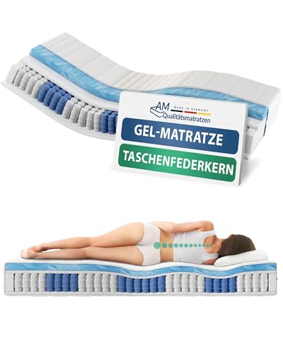 AM Qualitätsmatratzen - Gelschaum-Matratze 120x200cm H2 - Taschenfederkernmatratze Gelschaum 120 x 200 - Matratze mit integrierter 6cm Gelschaum-Auflage - 24cm Höhe - Made in Germany AM Qualitätsmatratzen - Gelschaum-Matratze 120x200cm H2 - Taschenfederkernmatratze Gelschaum 120 x 200 - Matratze mit integrierter 6cm Gelschaum-Auflage - 24cm Höhe - Made in Germany von AM Qualitätsmatratzen