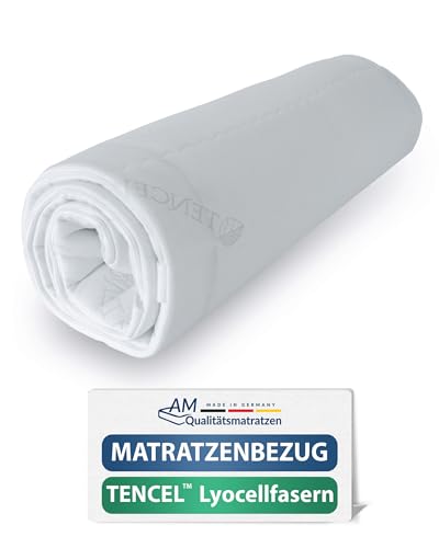 Hochwertiger Lyocell Matratzenbezug 90x200cm mit Reißverschluss - 14 cm Kernhöhe - Allergiker geeignet - 60 Grad waschbar - 4-seitiger Reißverschluss - 90 x 200 Hochwertiger Lyocell Matratzenbezug 90x200cm mit Reißverschluss - 14 cm Kernhöhe - Allergiker geeignet - 60 Grad waschbar - 4-seitiger Reißverschluss - 90 x 200 von AM Qualitätsmatratzen