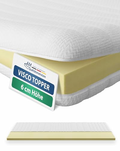 AM Qualitätsmatratzen Visco Topper 160x190cm Memory Foam - Made in Germany - Oeko TEX zertfizierter Viscoschaum Topper 160x190 H2 mit waschbarem Bezug - Weiche Matratzenauflage 160x190 viscoelastisch AM Qualitätsmatratzen Visco Topper 160x190cm Memory Foam - Made in Germany - Oeko TEX zertfizierter Viscoschaum Topper 160x190 H2 mit waschbarem Bezug - Weiche Matratzenauflage 160x190 viscoelastisch von AM Qualitätsmatratzen
