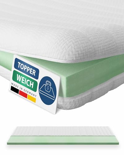 Basic Topper 90 x 200 cm - Weiche & anpassungsfähige Matratzenauflage 90x 200 - Auch für Boxspringbetten geeignet - Made in Germany von AM Qualitätsmatratzen