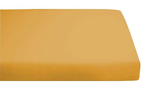 Hochwertiges Spannbettlaken 180x210cm Baumwolle - 25 cm Steghöhe - Messing - Bettlaken 180x210 cm - Geeignet fürs Boxspringbett von AM Qualitätsmatratzen