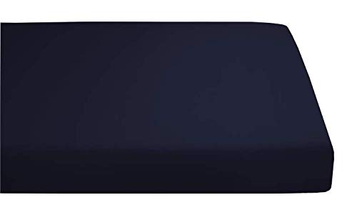 Hochwertiges Spannbettlaken 70x180cm Baumwolle - 25 cm Steghöhe - Marine - Bettlaken 70x180 cm - Geeignet fürs Boxspringbett von AM Qualitätsmatratzen
