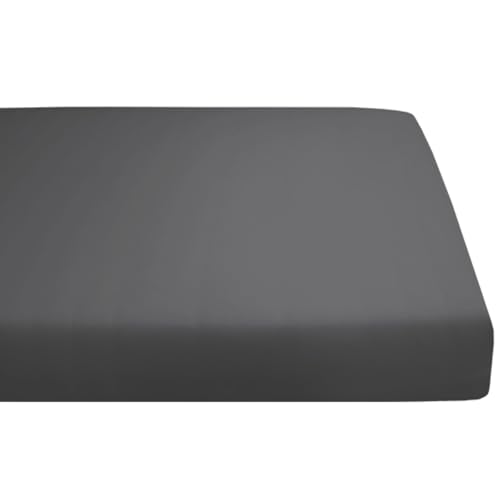 AM Qualitätsmatratzen Premium Spannbettlaken 70x190cm Baumwolle (200gsm) in Dunkelgrau - Made in Germany - Oeko TEX zertifiziertes Bettlaken 70x190 Baumwolle - Jersey Spannbetttuch - Fitted Sheets von AM Qualitätsmatratzen