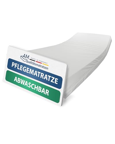 AM Qualitätsmatratzen wasserdichte Matratze Fuer Pflegebett 100x200 - Made in Germany - Inkontinenzmatratze für die Heimpflege 12 cm - Krankenbett Matratzen Fuer Senioren mit festen Sitzkanten von AM Qualitätsmatratzen