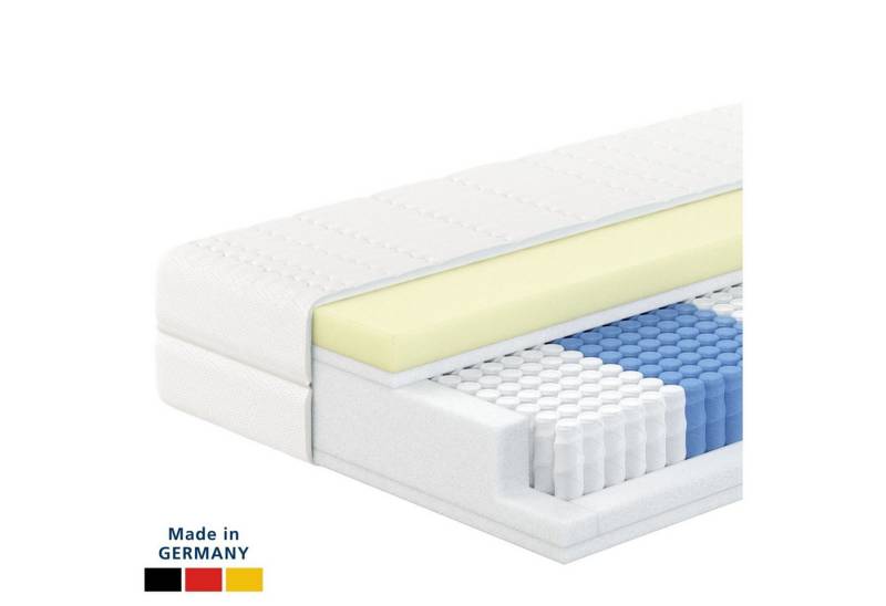 Taschenfederkernmatratze 1000 Federn, 7-Zonen Federkernmatratze mit Memory Foam, Visco-Matratze, AM Qualitätsmatratzen, 24 cm hoch, 90x200 cm von AM Qualitätsmatratzen