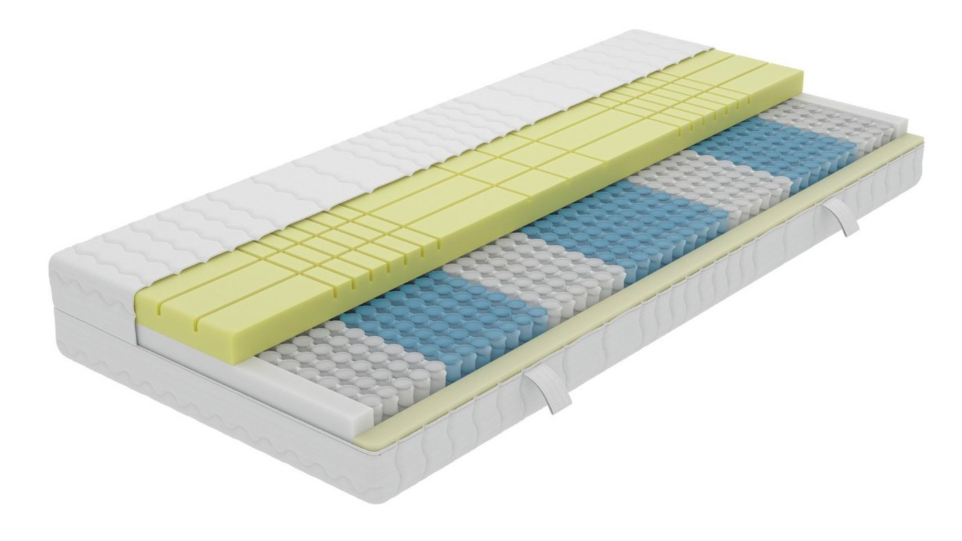 Taschenfederkernmatratze Deluxe 7-Zonen Federkernmatratze mit 3D Kaltschaum, Optimale Anpassung, AM Qualitätsmatratzen, 24 cm hoch, 160x200 cm von AM Qualitätsmatratzen