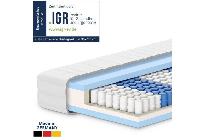 Taschenfederkernmatratze 7-Zonen Federkernmatratze, Orthopädische Matratze, Made in Germany, AM Qualitätsmatratzen, 20 cm hoch, 90x200 cm Taschenfederkernmatratze 7-Zonen Federkernmatratze, Orthopädische Matratze, Made in Germany, AM Qualitätsmatratzen, 20 cm hoch, 90x200 cm von AM Qualitätsmatratzen