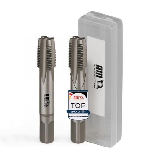 AM-Zerspanungstechnik Gewindeschneider Set M7 x 1 | Vorschneider + Fertigschneider | Gewindebohrer Set 2-tlg. | Handgewindebohrer (M7x1) von AM-Zerspanungstechnik