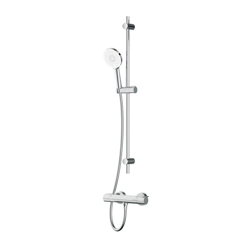 AM.PM Armaturen-Set: Thermostat Duscharmatur und Duschset, Handbrause, Duschstange F408XA46 X-Joy Chrom von AM.PM