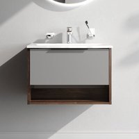 AM.PM Badmöbel Set Badezimmerschrank mit Waschbecken Hängender Waschbecken mit Unterschrank mit Soft Close, 60 cm, 1 Schublade, Graphit matt AM.PM Badmöbel Set Badezimmerschrank mit Waschbecken Hängender Waschbecken mit Unterschrank mit Soft Close, 60 cm, 1 Schublade, Graphit matt von AM.PM