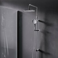 Am.pm - Duschsystem ohne Armatur Regendusche Duschset ohne Thermostat mit Kopfbrause Handbrause Umsteller eckig Duschsäule für Badezimmer, Chrom von AM.PM