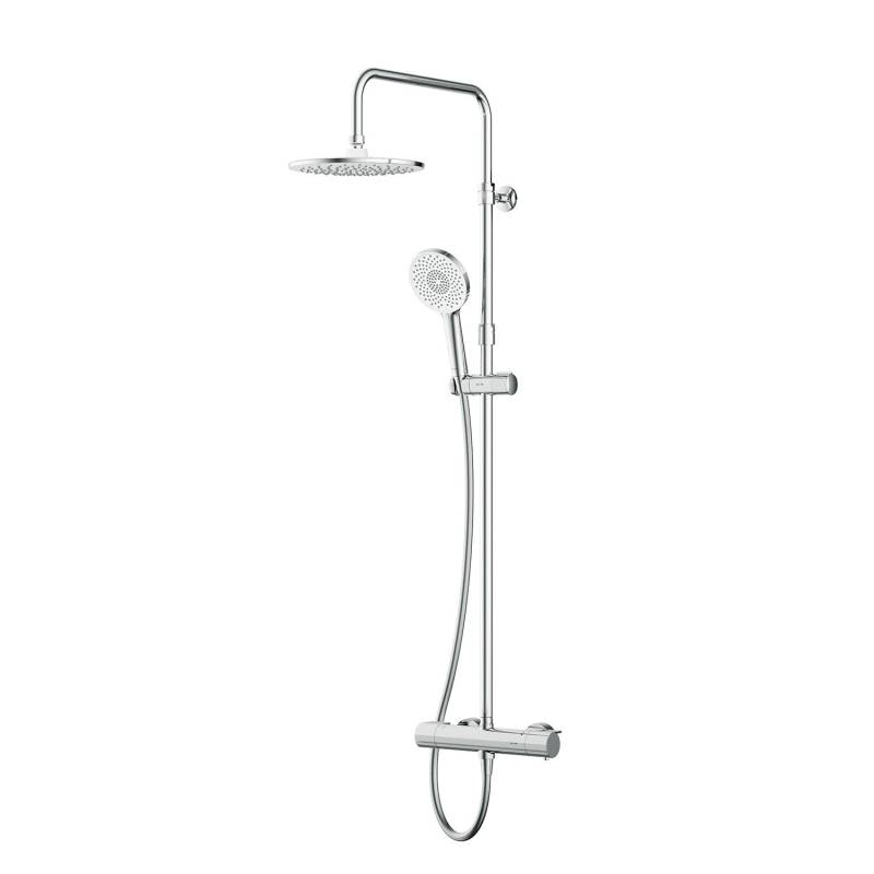 AM.PM Duschsystem X-Joy mit Thermostat Brausearmatur Regendusche Duschset Duschsäule Dusche mit Thermo F07XA400 Chrom von AM.PM