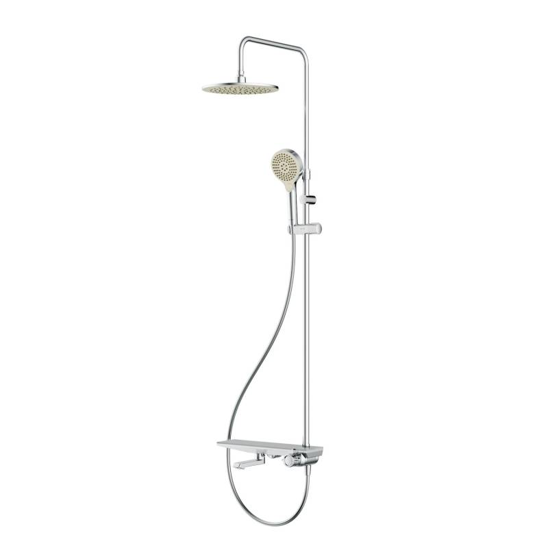 AM.PM Duschsystem mit Regalmischer Wannenarmatur Höhenverstellbar Duschset für Bad F079H700 Chrom von AM.PM