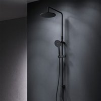 AM.PM Duschsystem ohne Armatur Schwarz Regendusche Duschset ohne Thermostat mit Kopfbrause Handbrause Umsteller eckig Duschsäule F07TA022 von AM.PM