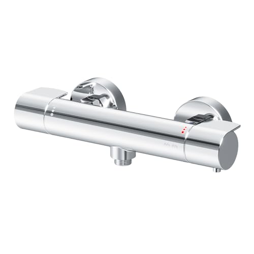 AM.PM X-Joy FXA40000 Duscharmatur Thermostat, Duschthermostat, Brausethermostat Brausearmatur, Thermostatbrausebatterie, Mischbatterie Dusche mit Verbrühschutz bei 38℃, Armatur für Dusche, Chrom von AM.PM