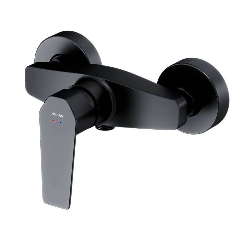 AM.PM Einhebel-Duscharmatur Gem Brausearmatur aus Messing, Brausebatterie, Wasserhahn Bad FGA20022 Schwarz von AM.PM