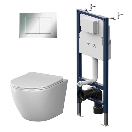AM.PM IIS90251.LA1900 Set: Wand-WC + Vorwandelement + Drückerplatte (IIS90251+LA1900) von AM.PM