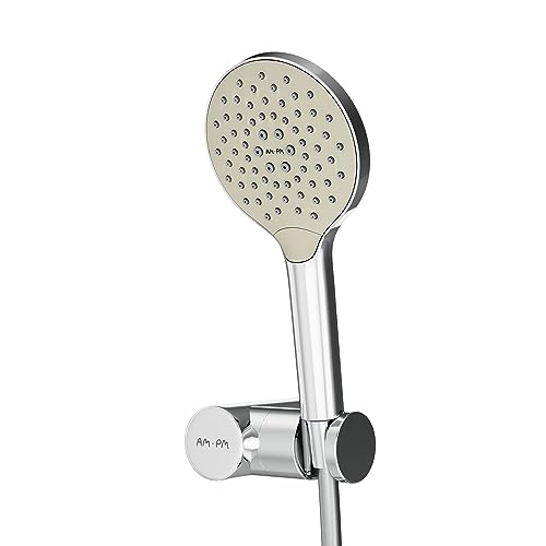 Handbrause Rund mit 3 Strahlarten, Runde Duschbrause, Brausekopf mit Rub&Clean-Funktion, AM.PM Like F02LA000, Chrom von AM.PM