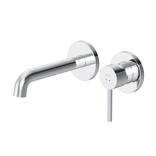 AM.PM Spike - Waschtischarmatur Unterputz, Wasserhahn Bad Wandmontage, Badarmatur mit Auslauflänge 181 mm, Mischbatterie Waschbecken, Chrom AM.PM Spike - Waschtischarmatur Unterputz, Wasserhahn Bad Wandmontage, Badarmatur mit Auslauflänge 181 mm, Mischbatterie Waschbecken, Chrom von AM.PM