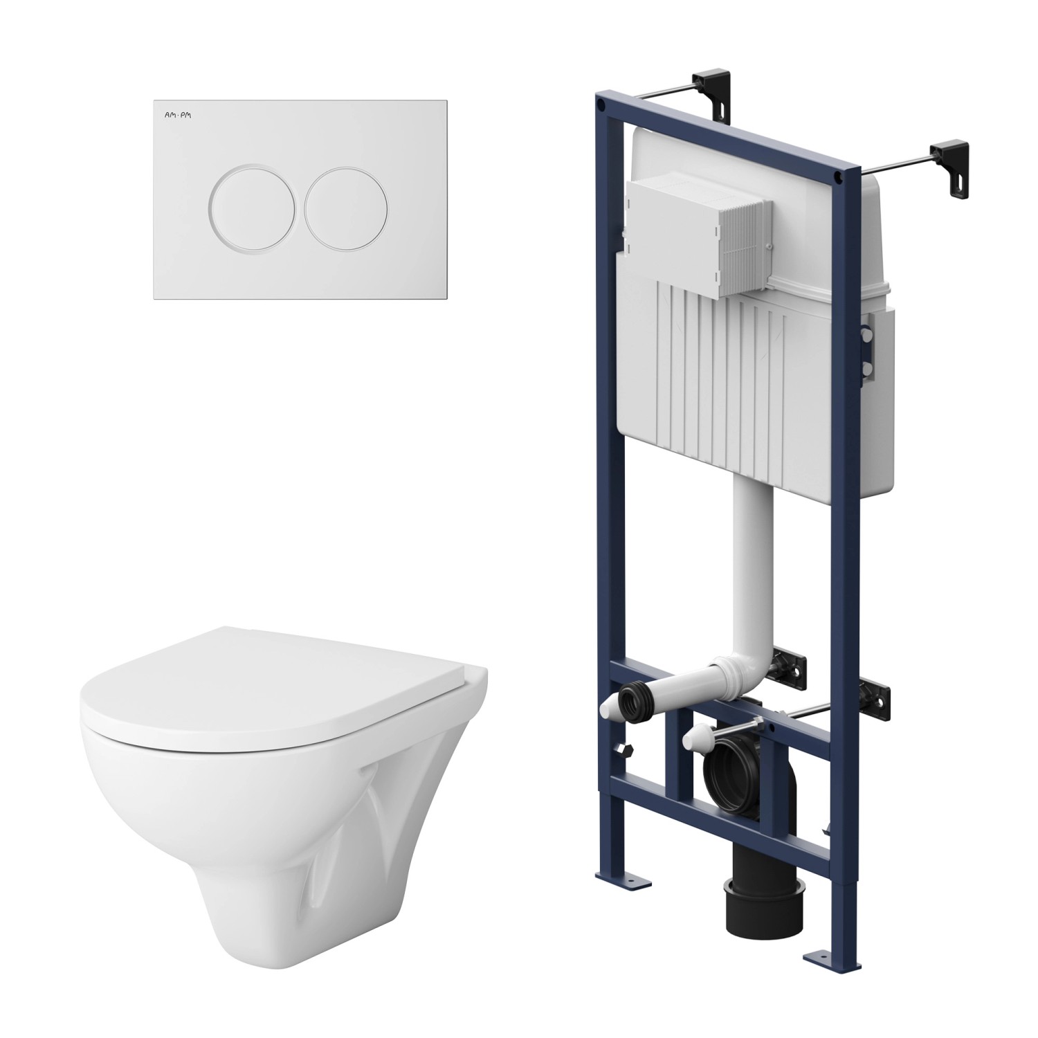 AM.PM WC Set Wand WC Vorwandelement Drückerplatte Toilette mit Spülkasten Komplett IIS70101.TA1700 ProC AM.PM WC Set Wand WC Vorwandelement Drückerplatte Toilette mit Spülkasten Komplett IIS70101.TA1700 ProC von AM.PM