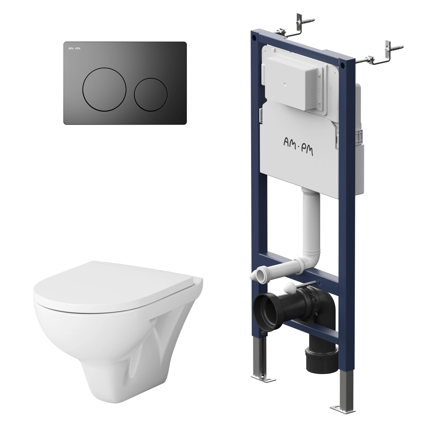 AM.PM WC Set Wand WC Vorwandelement Drückerplatte Toilette mit Spülkasten Komplett IIS90138.TA1700 Prime Fit AM.PM WC Set Wand WC Vorwandelement Drückerplatte Toilette mit Spülkasten Komplett IIS90138.TA1700 Prime Fit von AM.PM