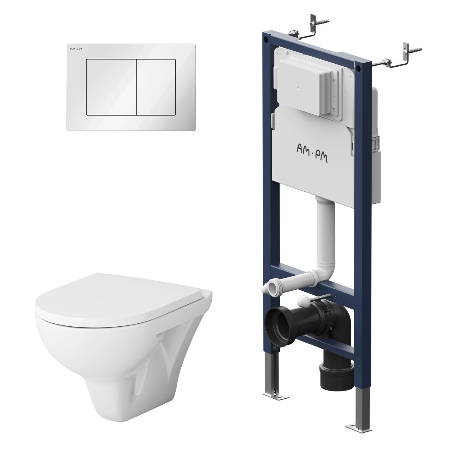 AM.PM WC Set Wand WC Vorwandelement Drückerplatte Toilette mit Spülkasten Komplett IIS90201.TA1700 Prime Fit AM.PM WC Set Wand WC Vorwandelement Drückerplatte Toilette mit Spülkasten Komplett IIS90201.TA1700 Prime Fit von AM.PM