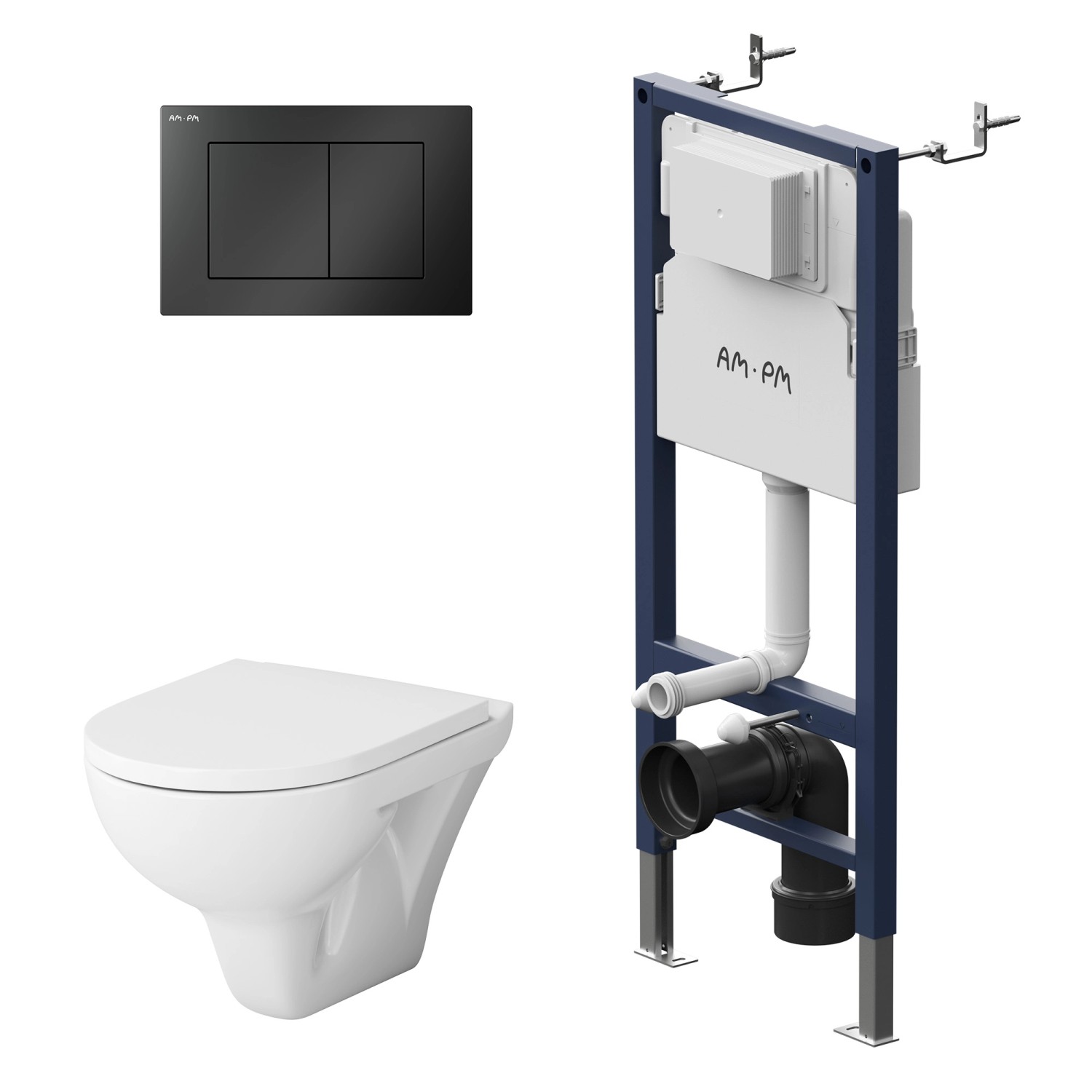 AM.PM WC Set Wand WC Vorwandelement Drückerplatte Toilette mit Spülkasten Komplett IIS90238.TA1700 Prime Fit AM.PM WC Set Wand WC Vorwandelement Drückerplatte Toilette mit Spülkasten Komplett IIS90238.TA1700 Prime Fit von AM.PM