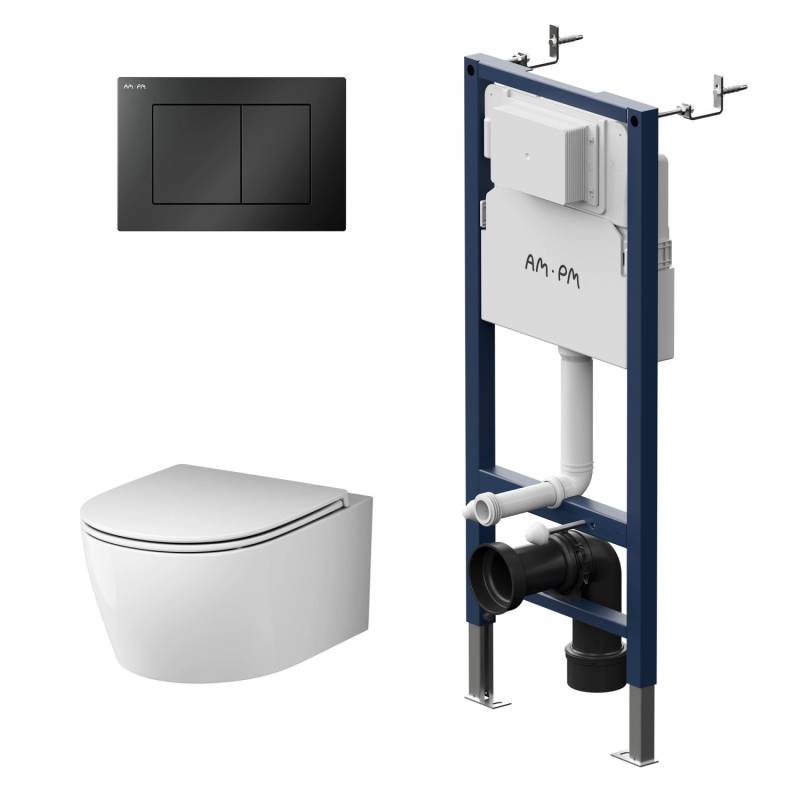 AM.PM WC Set Wand WC Vorwandelement Drückerplatte Toilette mit Spülkasten Komplett IIS90238.XB1700 Prime Fit AM.PM WC Set Wand WC Vorwandelement Drückerplatte Toilette mit Spülkasten Komplett IIS90238.XB1700 Prime Fit von AM.PM