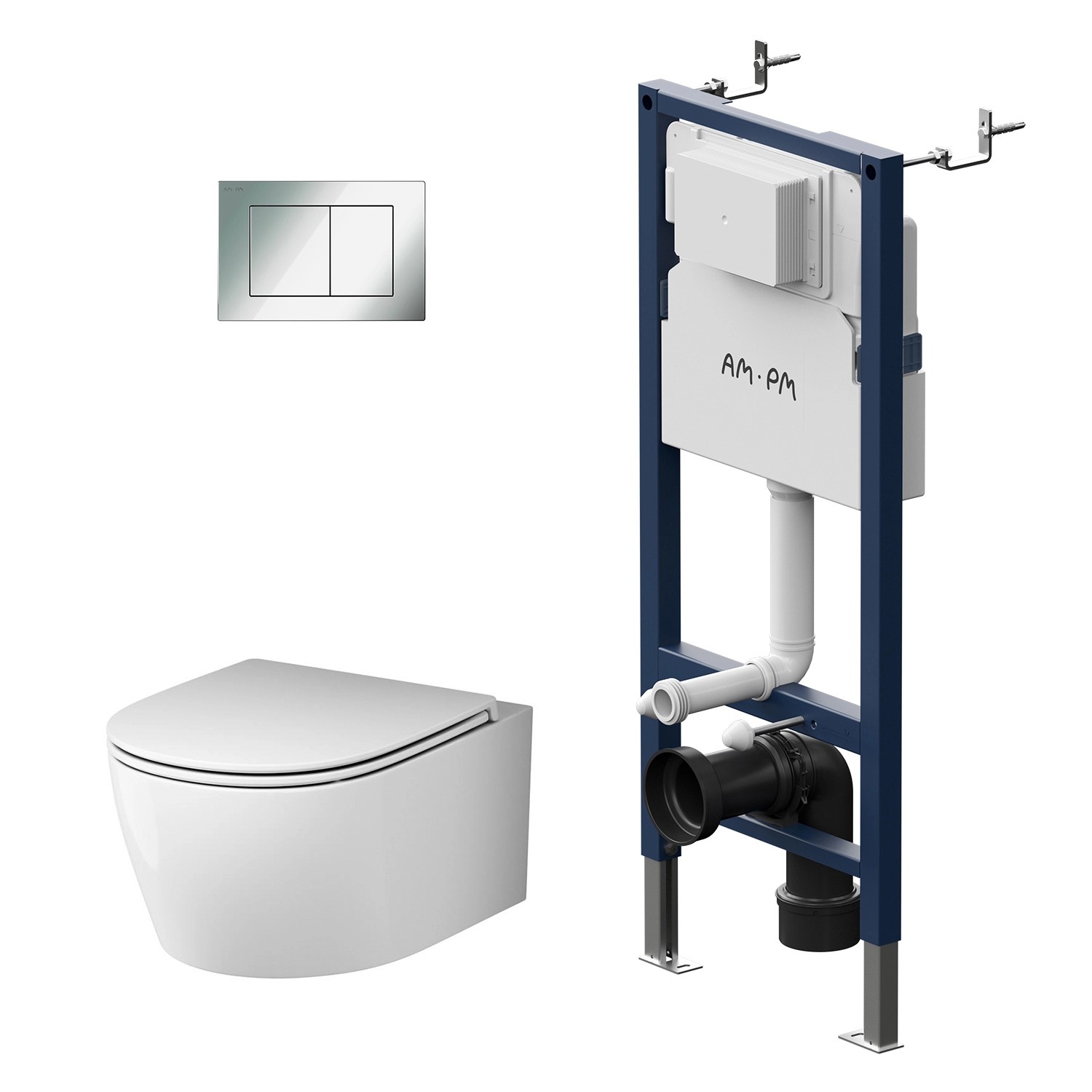 AM.PM WC Set: Wand-WC+Vorwandelement+Drückerplatte Toilette mit Spülkasten Komplett IIS90251.XB1700 X-Joy S Rechteckig AM.PM WC Set: Wand-WC+Vorwandelement+Drückerplatte Toilette mit Spülkasten Komplett IIS90251.XB1700 X-Joy S Rechteckig von AM.PM
