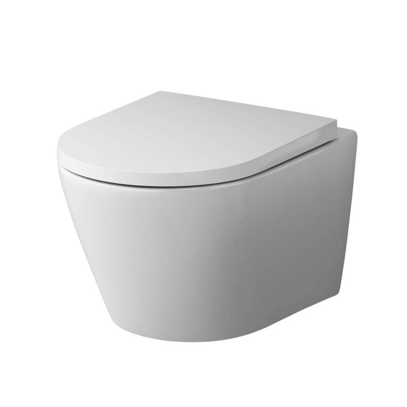 AM.PM Wand-WC mit Softclosing-Sitzabdeckung Flash Spülrandlos Hänge WC Toilette FlashClean von AM.PM