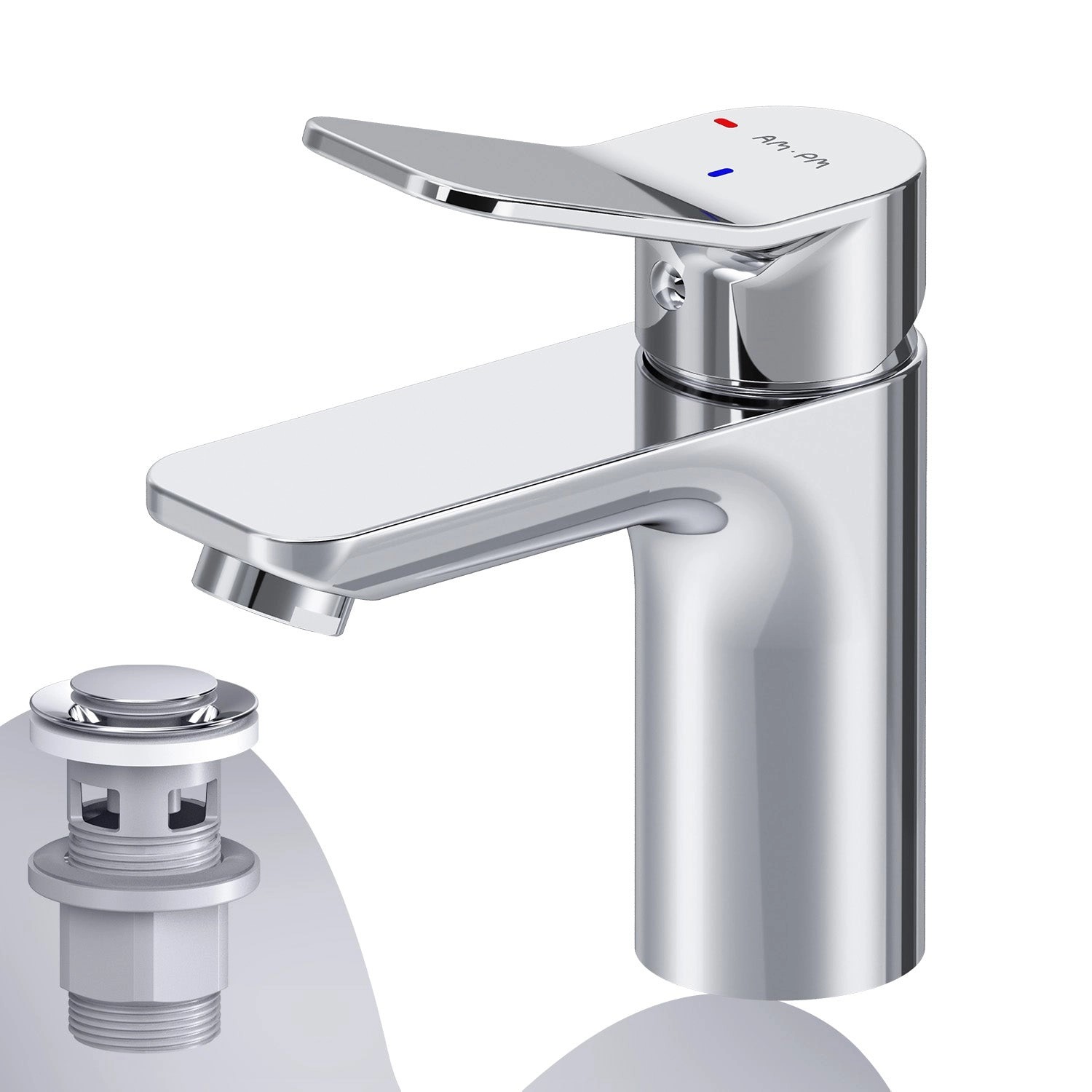 AM.PM Waschtischarmatur EcoStart-Funktion mit Klick-Ablauf, Waschbecken Armatur, Mischbatterie FXA82800 X-Joy Chrom AM.PM Waschtischarmatur EcoStart-Funktion mit Klick-Ablauf, Waschbecken Armatur, Mischbatterie FXA82800 X-Joy Chrom von AM.PM