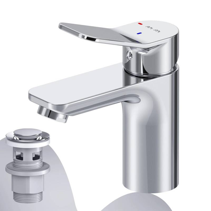 AM.PM Waschtischarmatur EcoStart-Funktion mit Klick-Ablauf, Waschbecken Armatur, Mischbatterie FXA82800 X-Joy Chrom AM.PM Waschtischarmatur EcoStart-Funktion mit Klick-Ablauf, Waschbecken Armatur, Mischbatterie FXA82800 X-Joy Chrom von AM.PM
